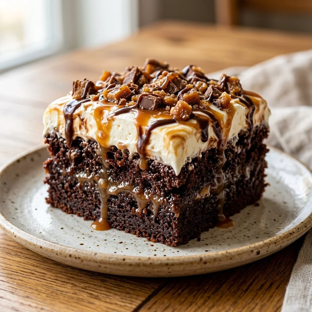Deliciously decadent Better Than Sex Cake with layers of chocolate and whipped cream