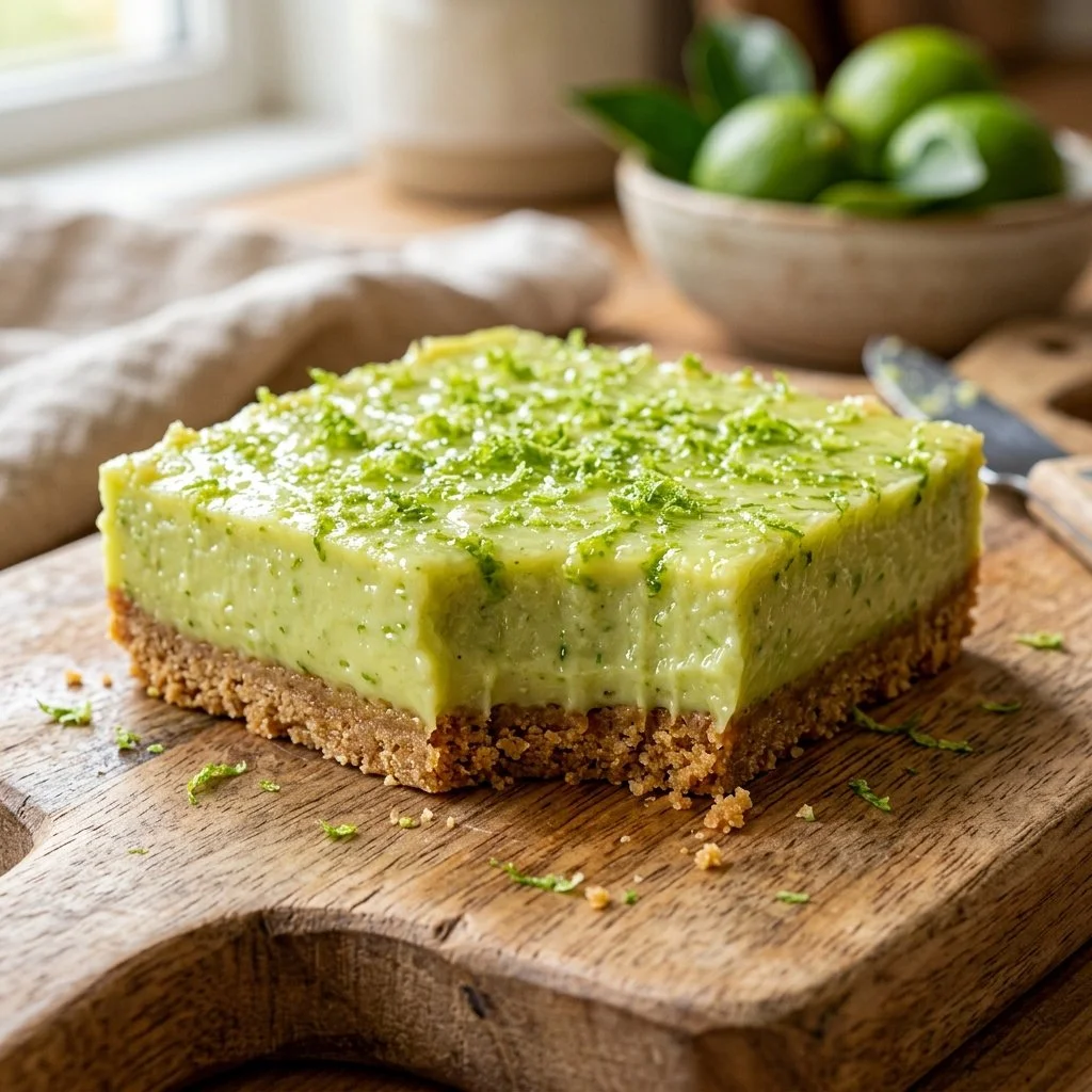 Delicious key lime bars with a graham cracker crust and vibrant lime filling