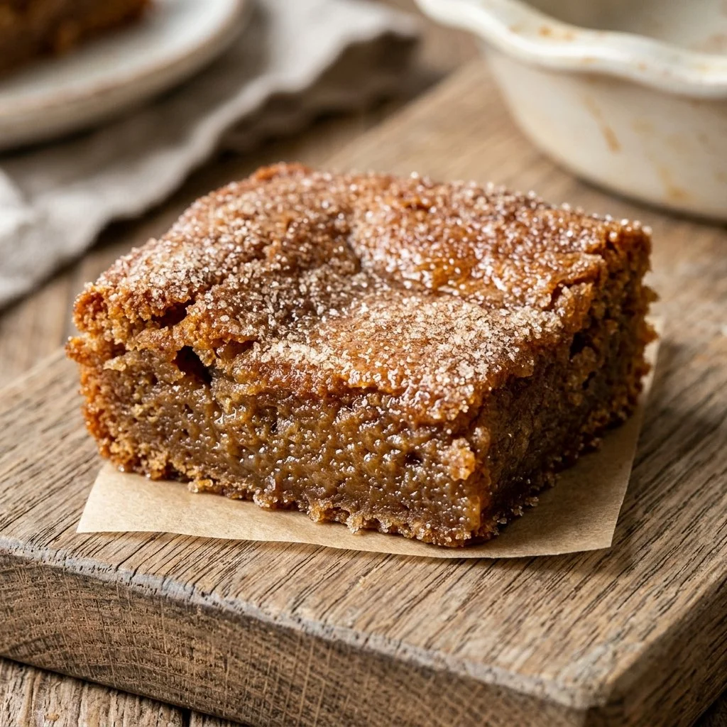 Deliciously baked Snickerdoodle Blondies with cinnamon and sugar topping