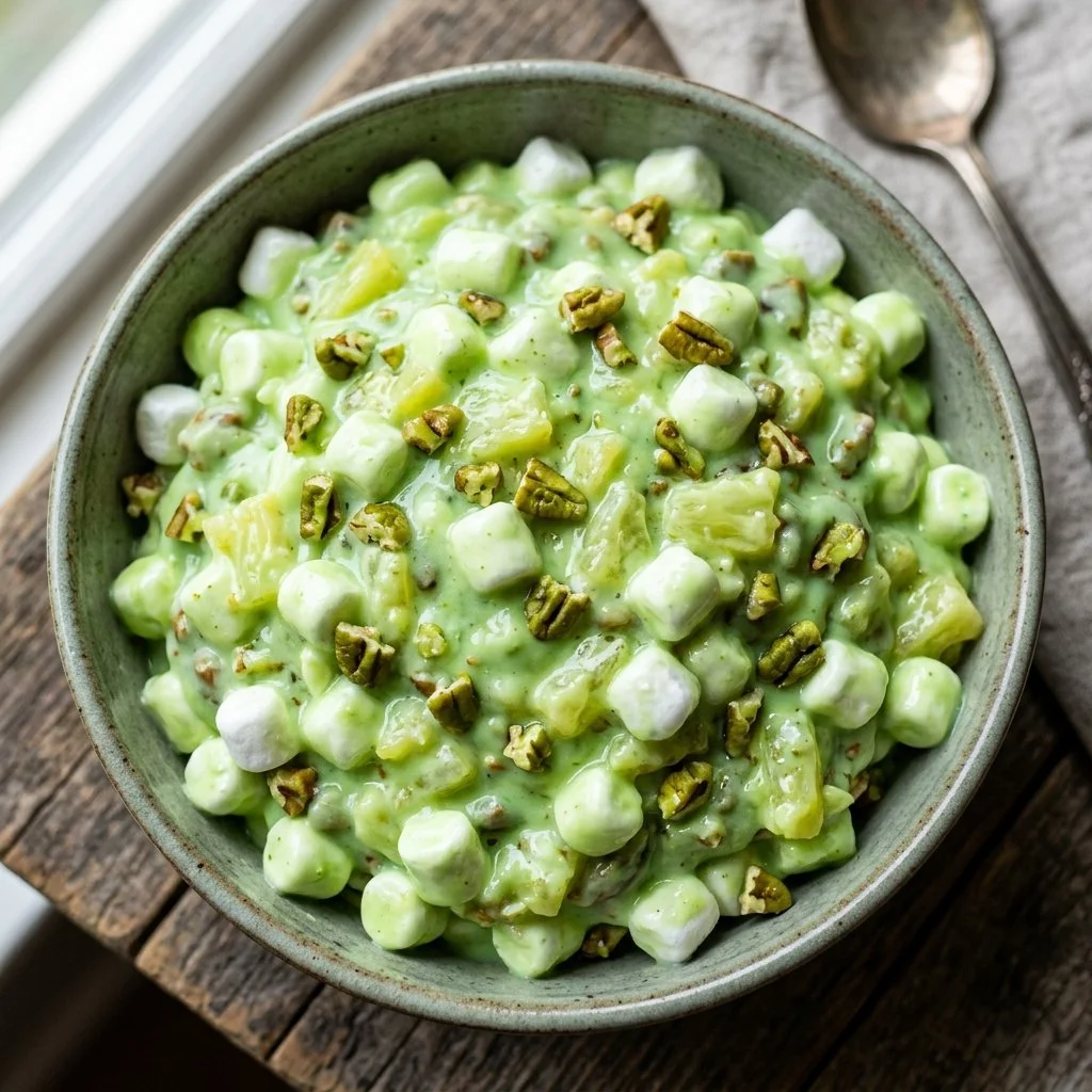 Delicious Watergate Salad served in a bowl with vibrant colors and textures.